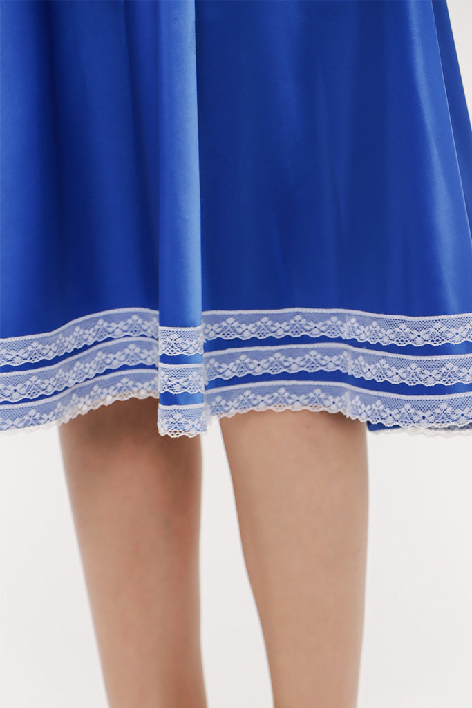 Blue Laced ruffled skirt 80963