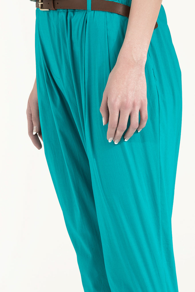 Water green Wide cut cotton pants 40687