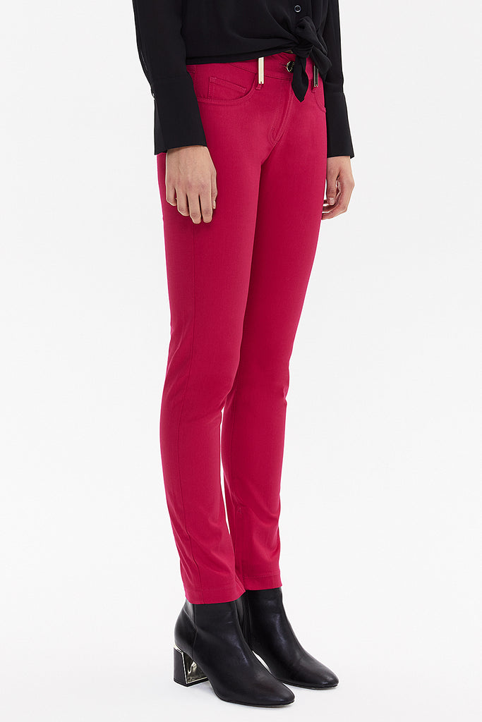 Fuchsia Slim fit cotton pants 40932