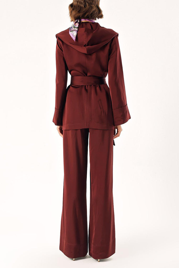 Plum Two-piece suit with hoodie and trousers 12325