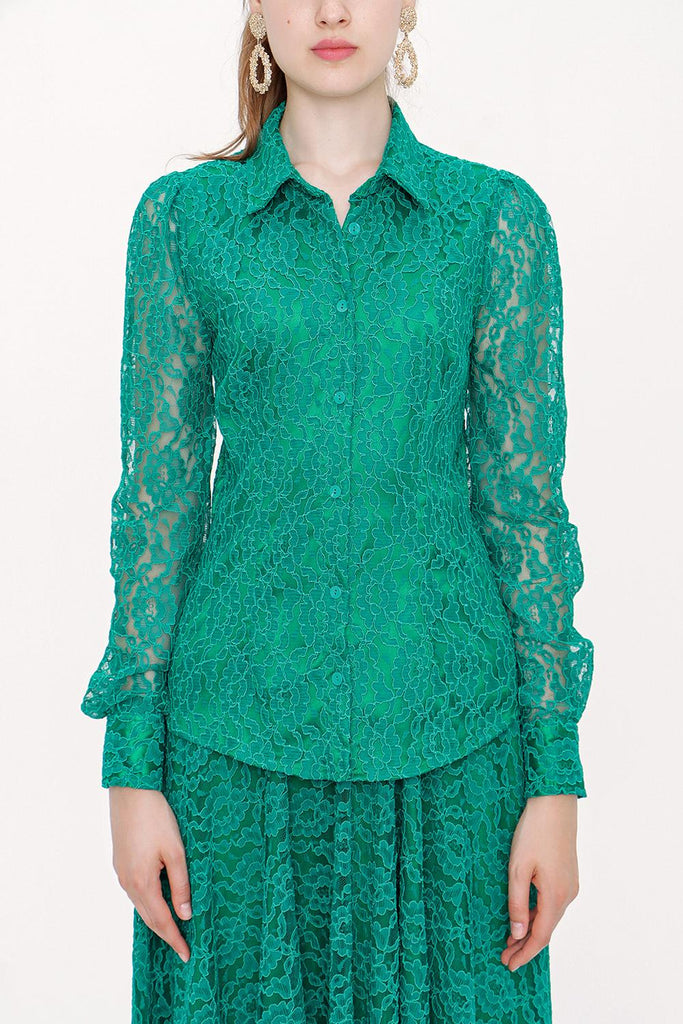 Green Lace suit 12269