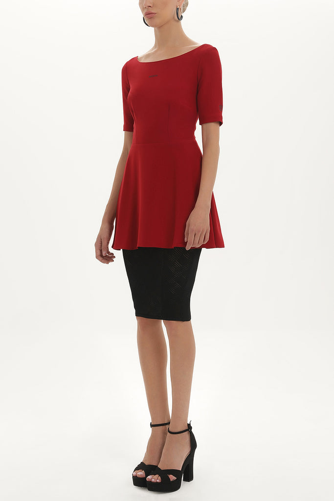 Red Laced midi dress 90762