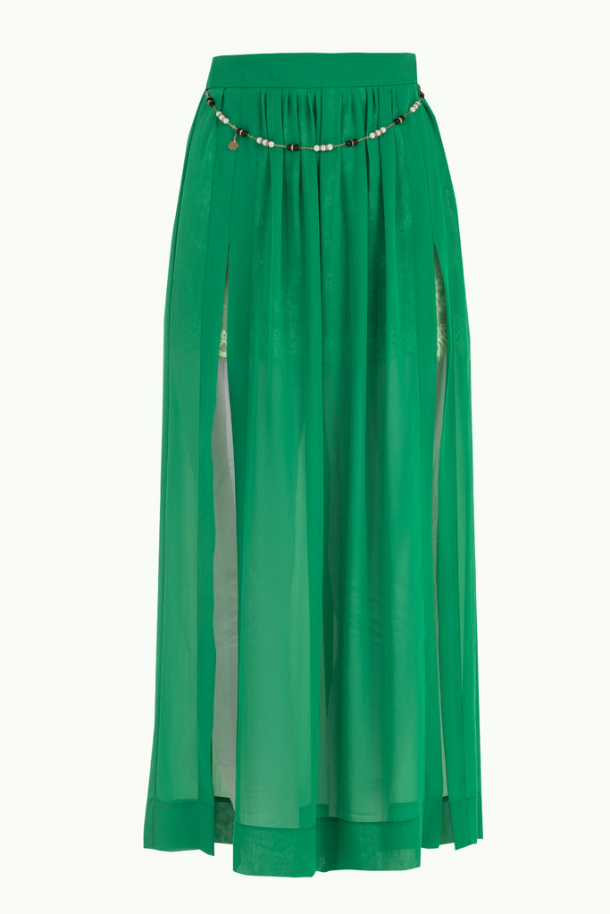 Green Accessorized chiffon skirt 80495