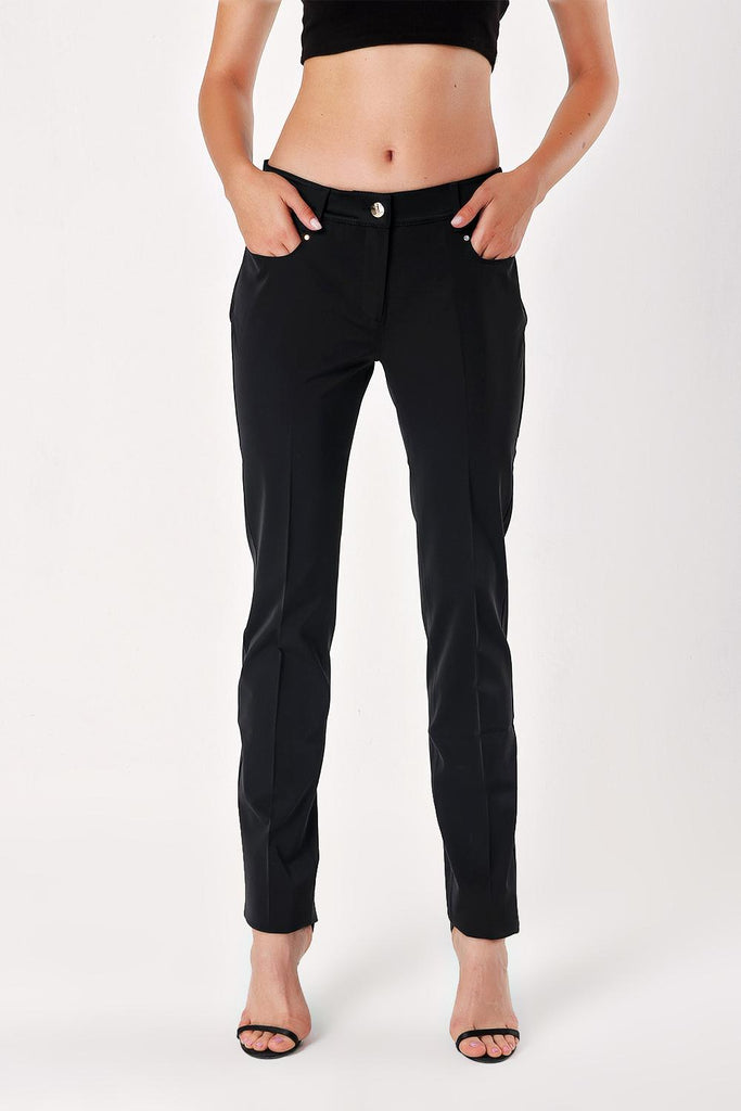 Siyah Altın Kontrast dikişli pantolon 40631