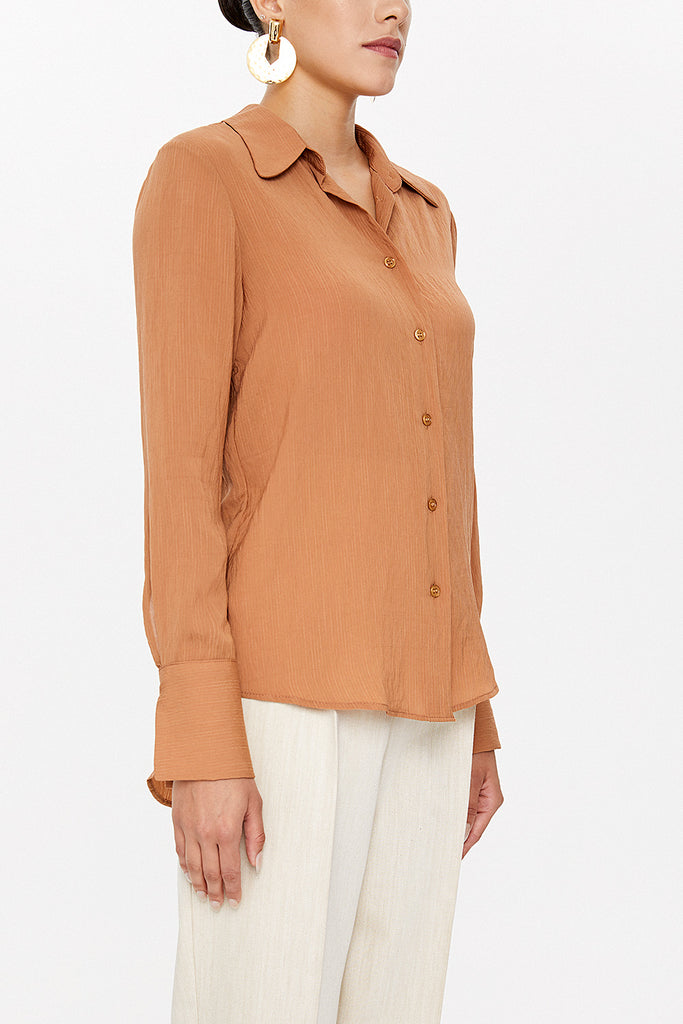 Camel Hair Wide cut shirt 10710