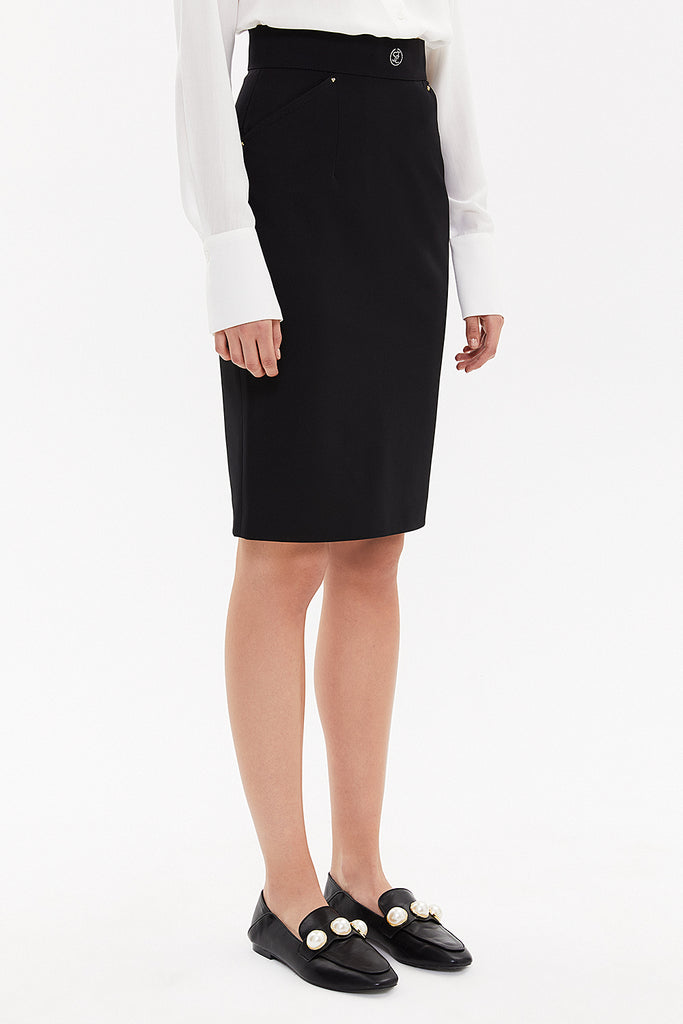 Black Slim fit Slim-fit skirt 80462