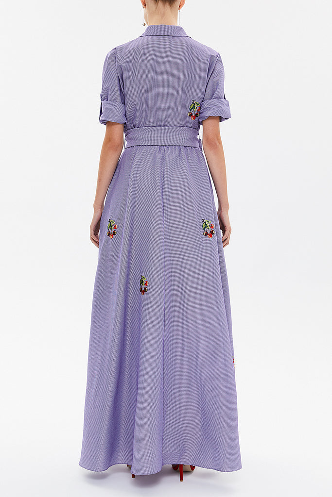 Purple Embroidered maxi dress 92866 Societa Wholesale Global Purple Embroidered maxi dress 92866 Societa Wholesale Global