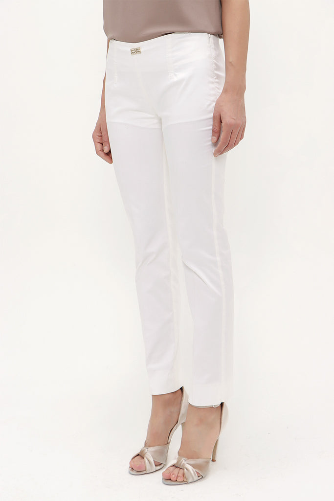 White Slim fit cotton pants 40665