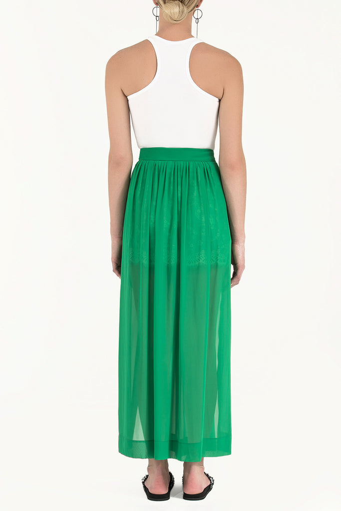 Green Accessorized chiffon skirt 80495