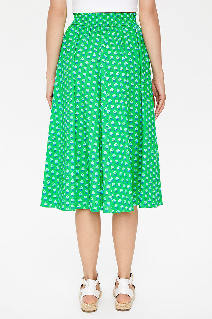 Green Elastic  Printed skirt  81064