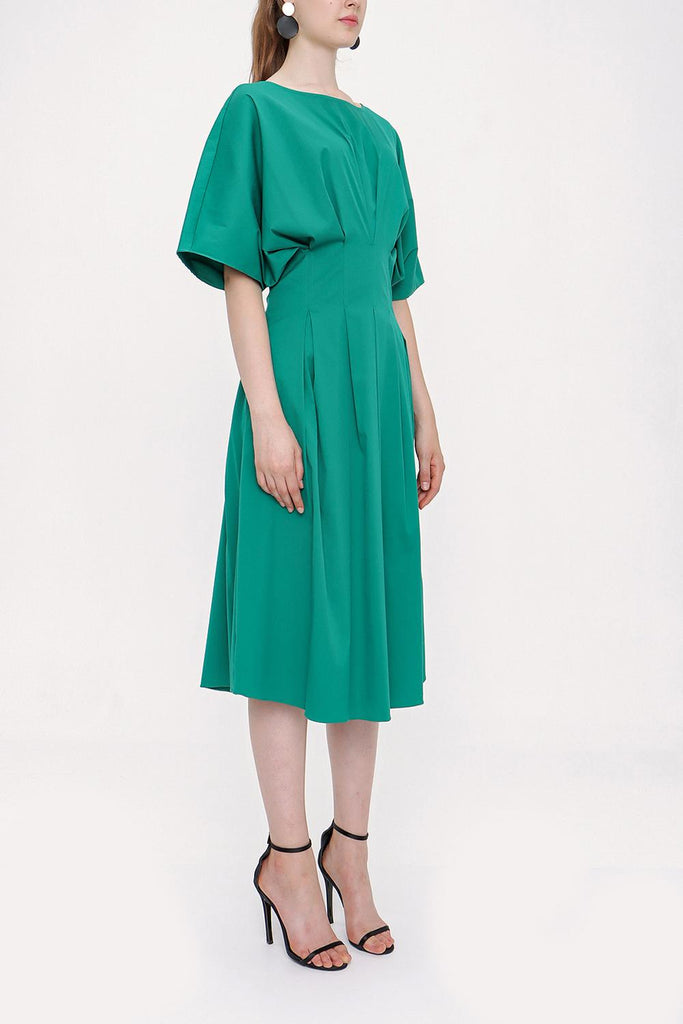 Green Seam waist dress 93951