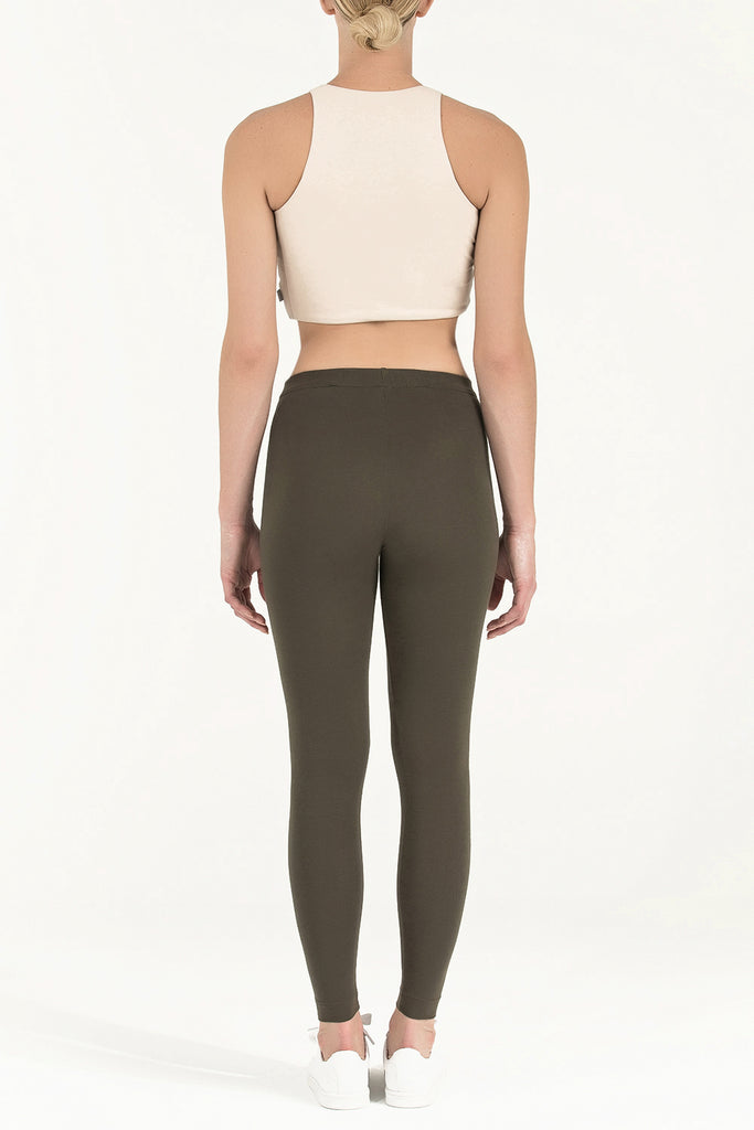 Khaki Woven  leggings 41164