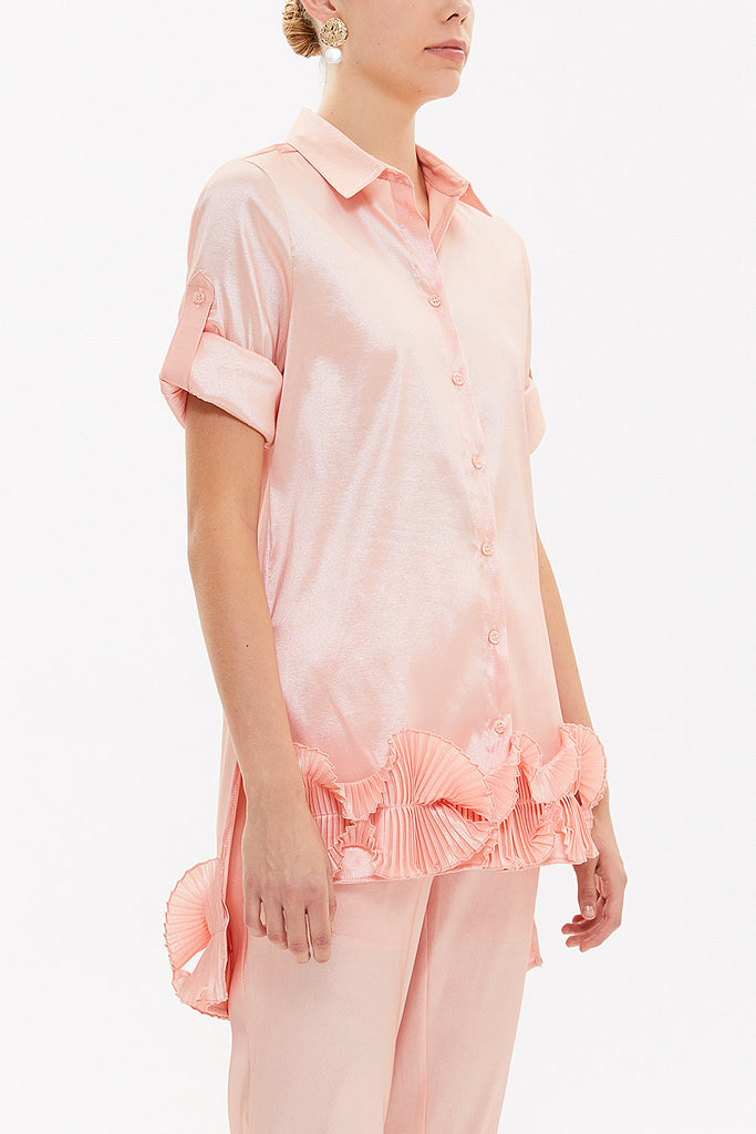 Salmon Pleated shirt 10735