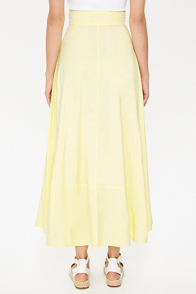 Yellow High waist  button skirt  81056