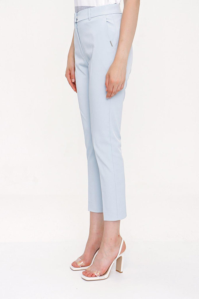 Light Blue Elastic waist tube leg pants 41373