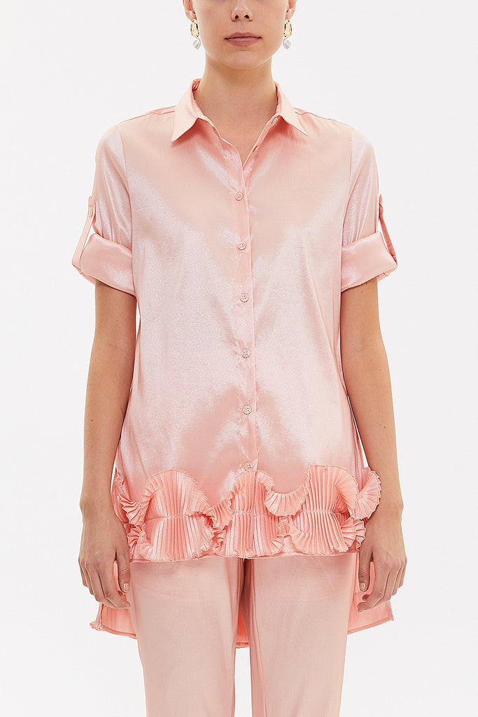 Salmon Pleated shirt 10735