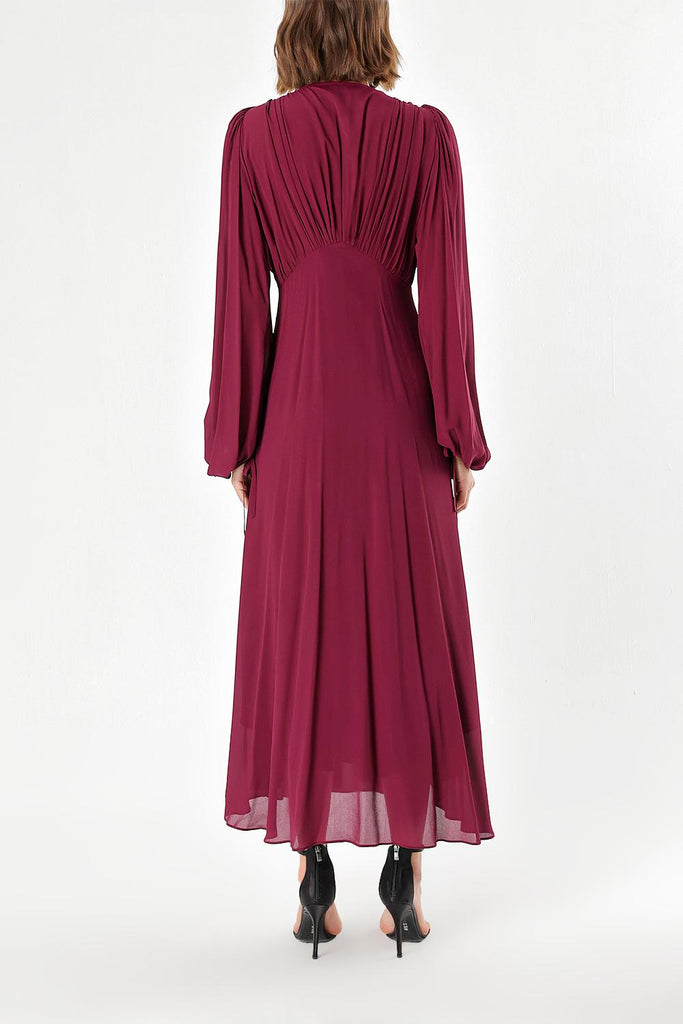 Burgundy Viscosa dress 93847