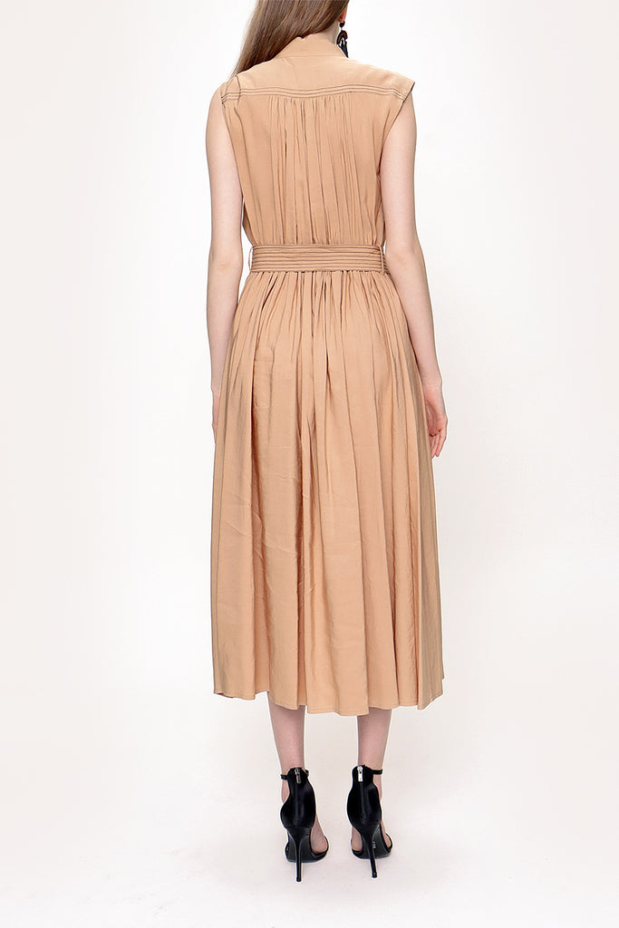 Camel Hair Sleeveless linen dress 93536