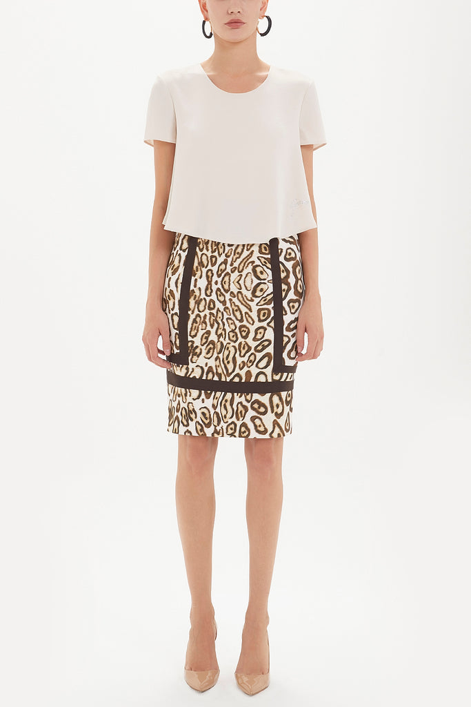 Pars Leopard cotton skirt 80487