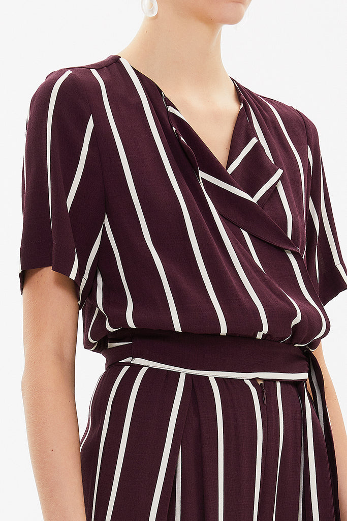 Burgundy Wrap-over jumpsuit 10079