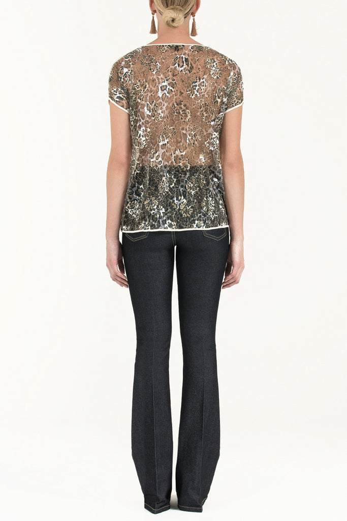 Ecru Lace back blouse  19303