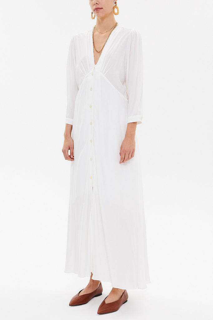 White V-neck maxi dress 92840