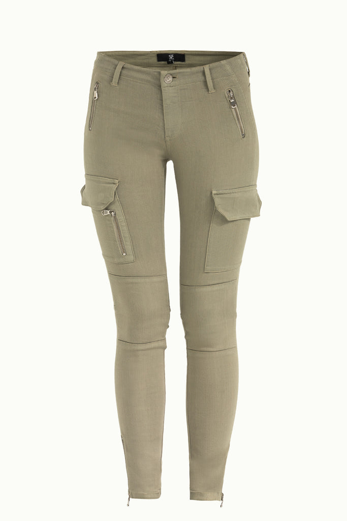 Khaki Cargo skinny denim Pants 41105