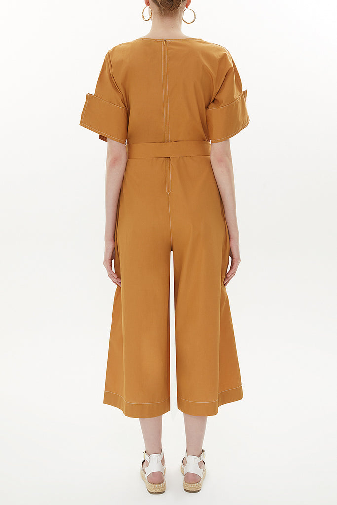 Cinnamon Wide cut poplin jumpsuit 10106