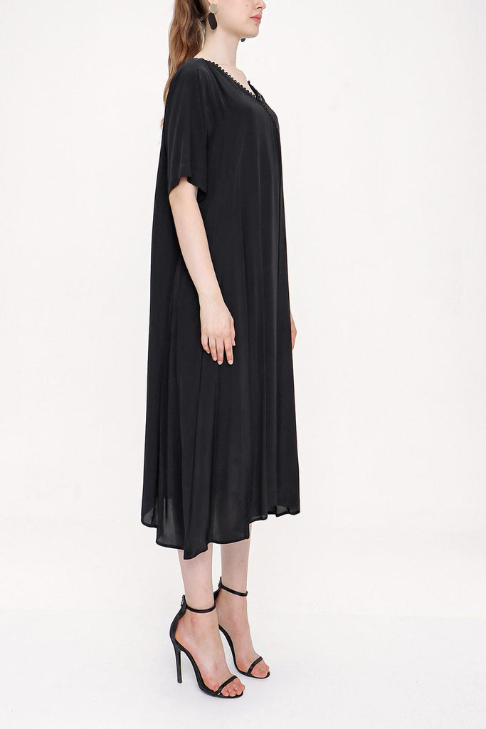 Black Wide cut dress 93949