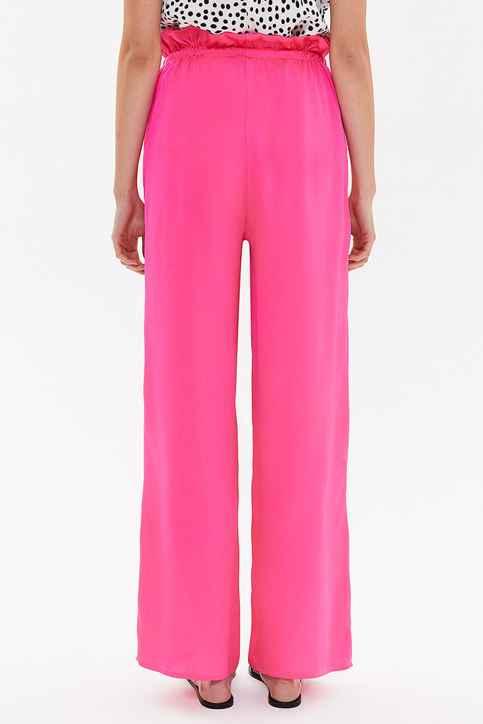 Pink Wide cut elastic waist pants 41369