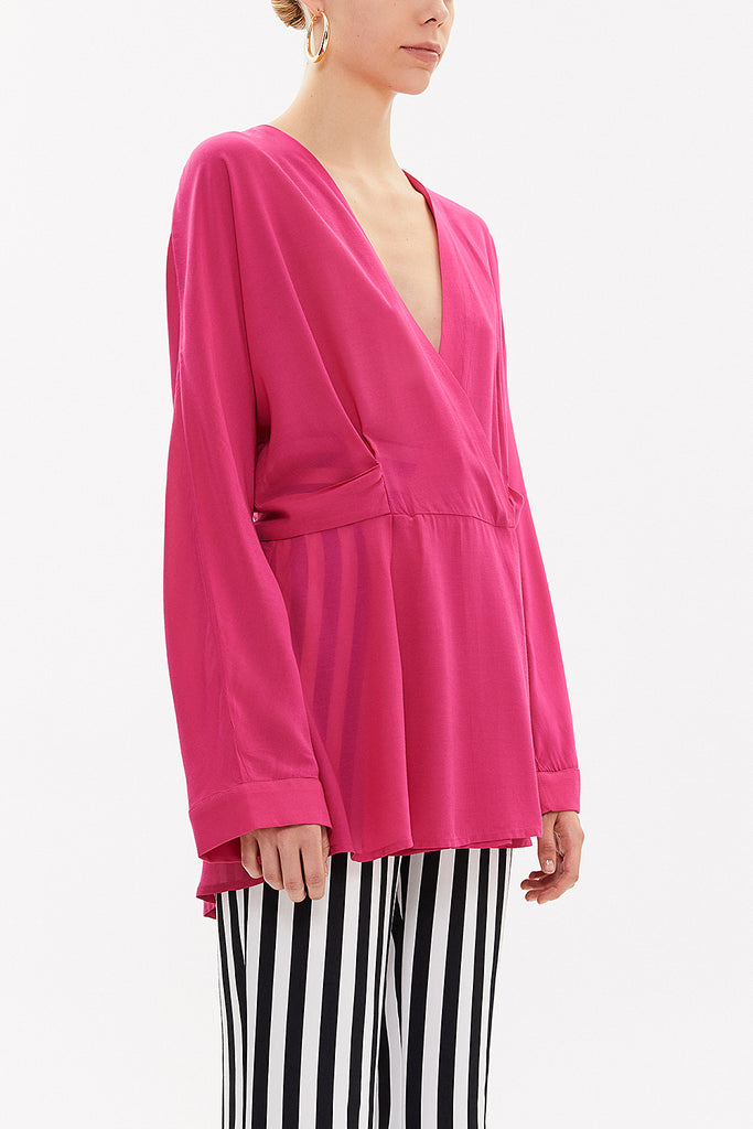 Fuchsia Waistband  Blouse  19765