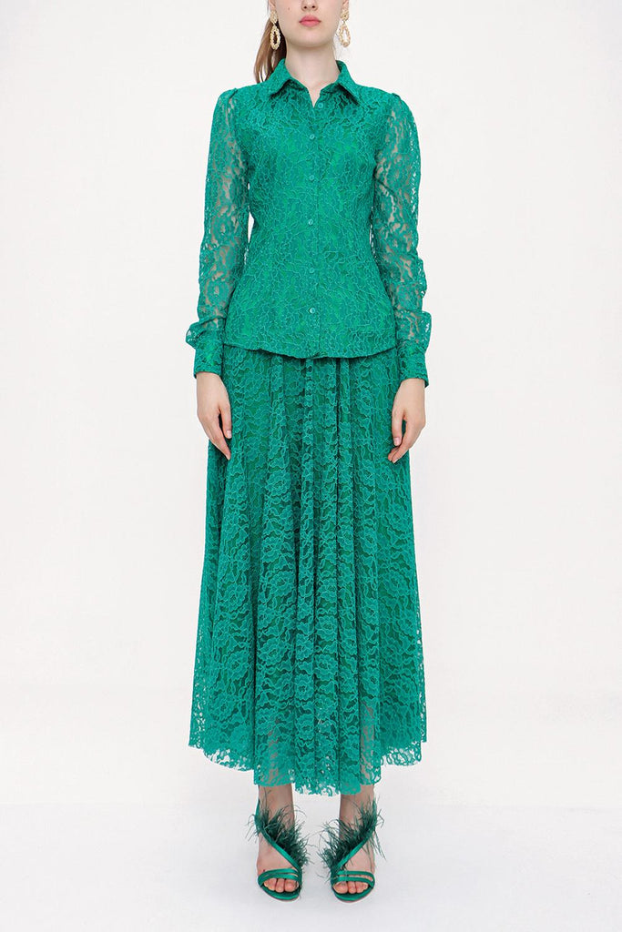 Green Lace suit 12269