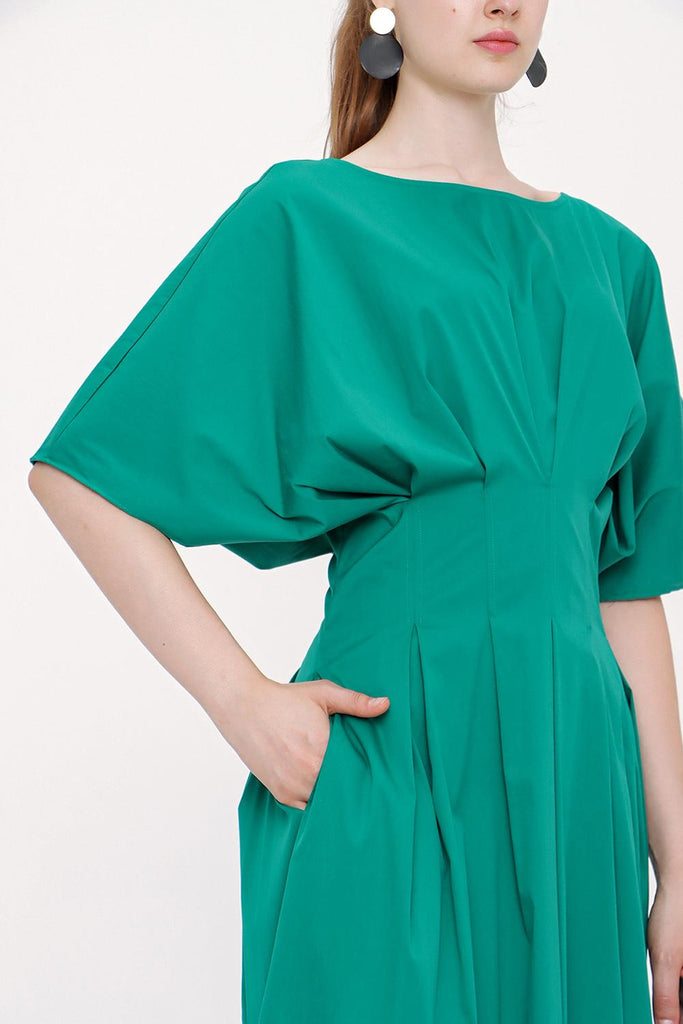 Green Seam waist dress 93951