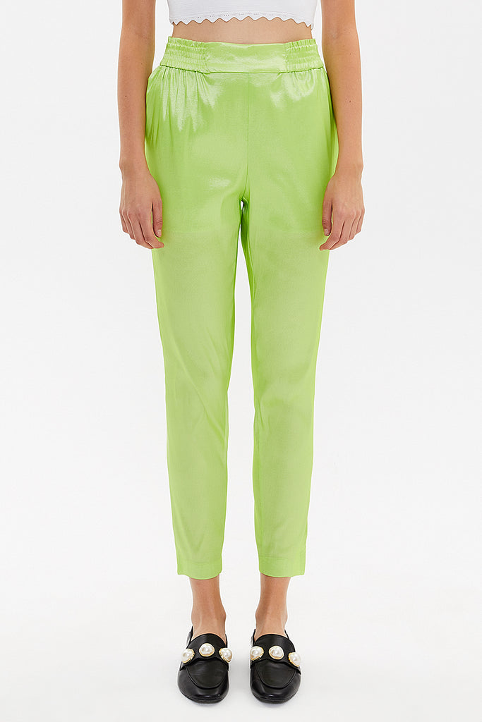 Green Elastic waist pants 41356