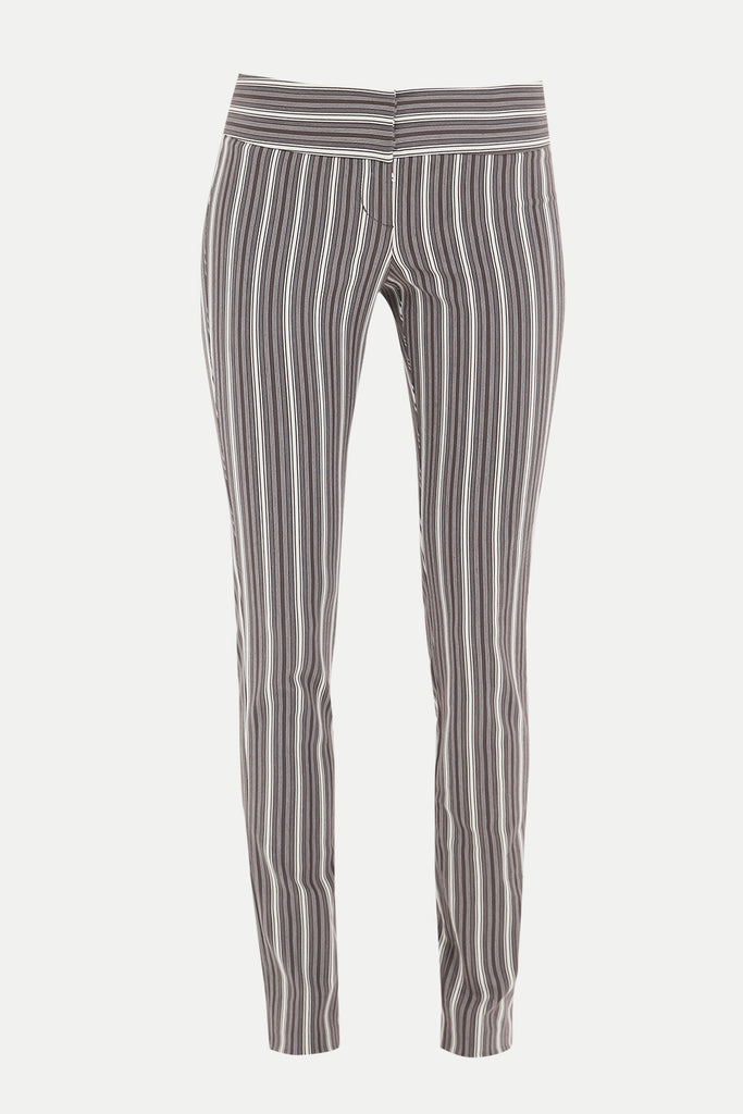 Brown Striped Slim fit pants 41163