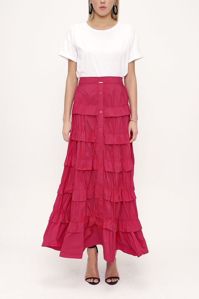 Red Pleated skirt 81168