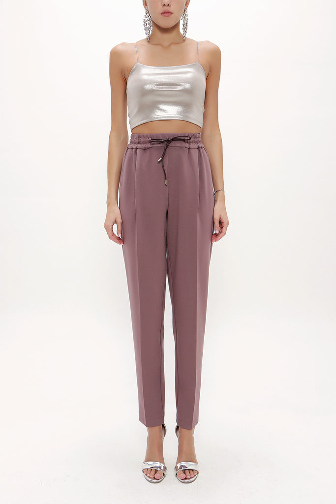 Plum Elastic wide cut pants 41348