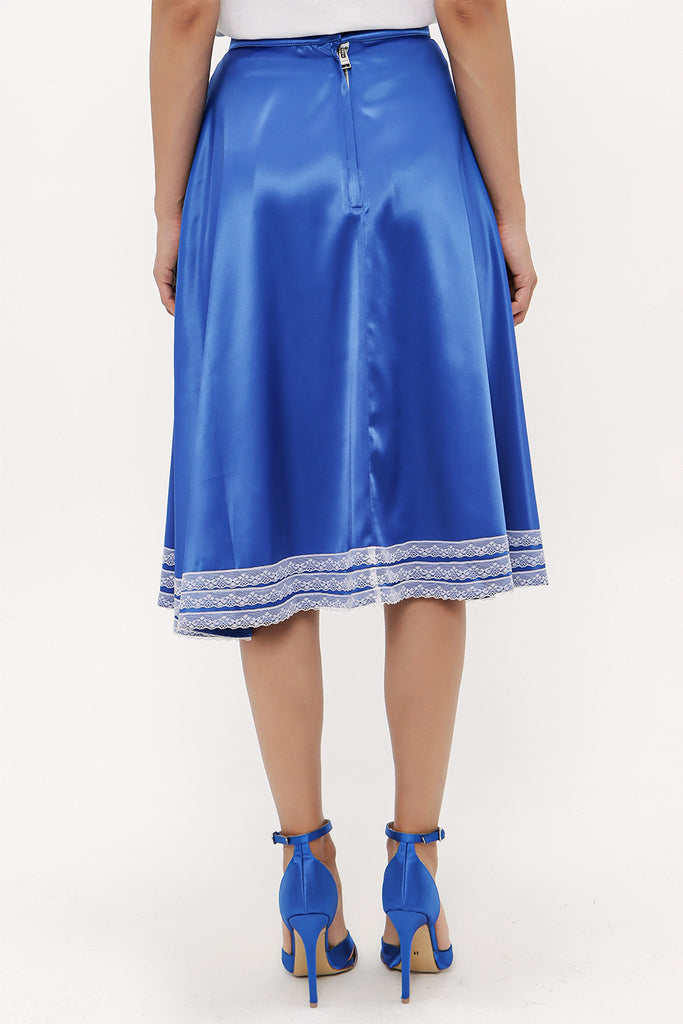 Blue Laced ruffled skirt 80963