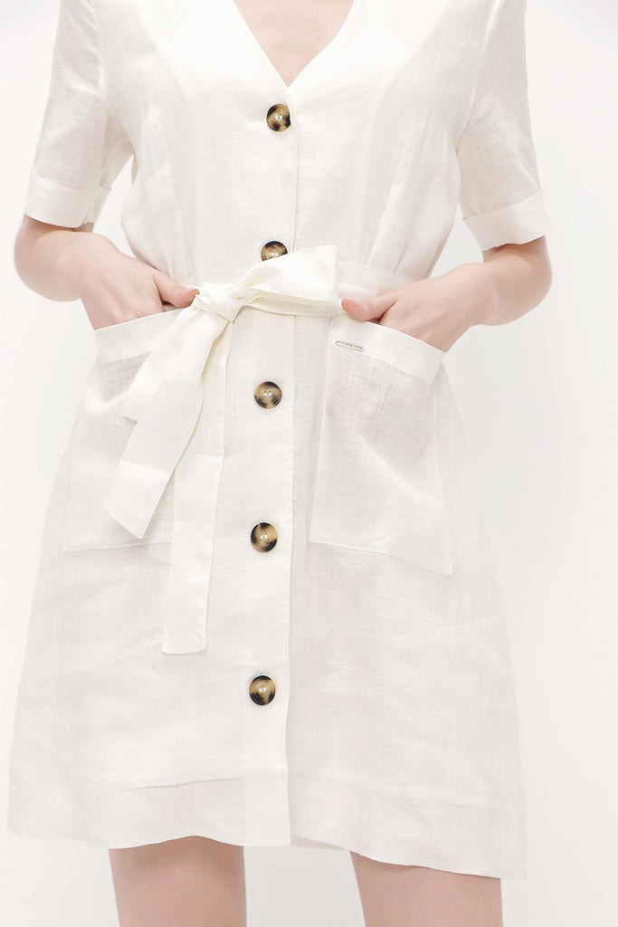 White Short sleeve mini dress 92763