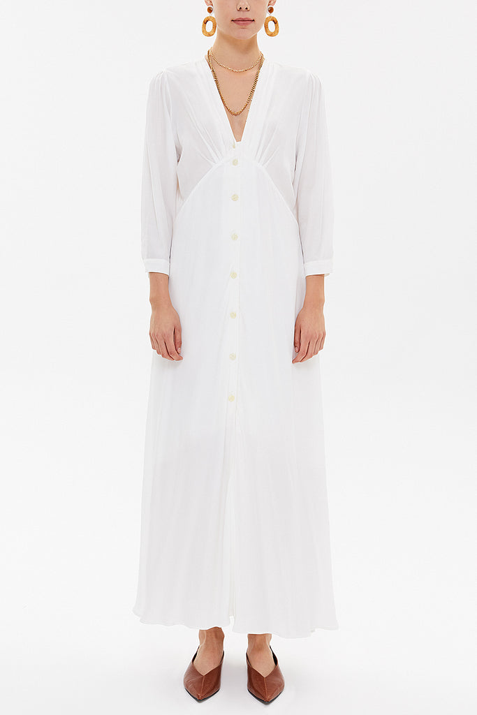 White V-neck maxi dress 92840