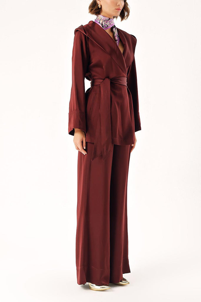 Plum Two-piece suit with hoodie and trousers 12325