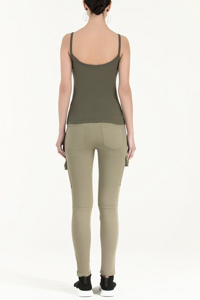 Khaki Metal fastened top 18428