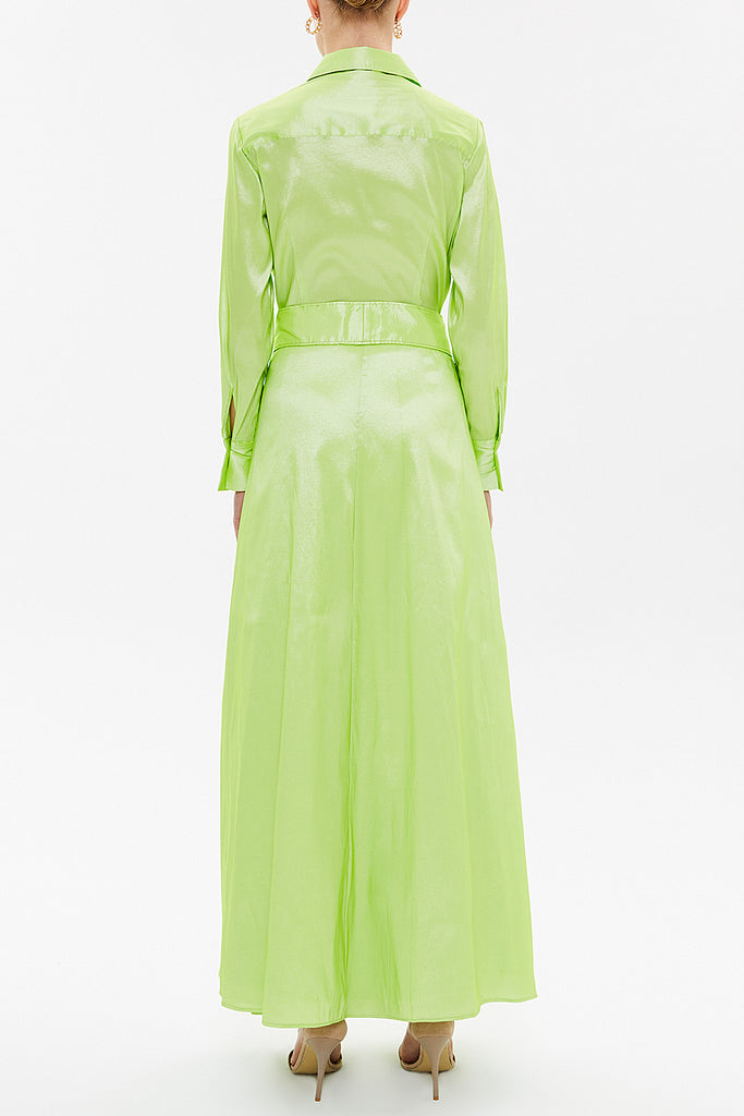 Green Tie-front maxi dress 92882