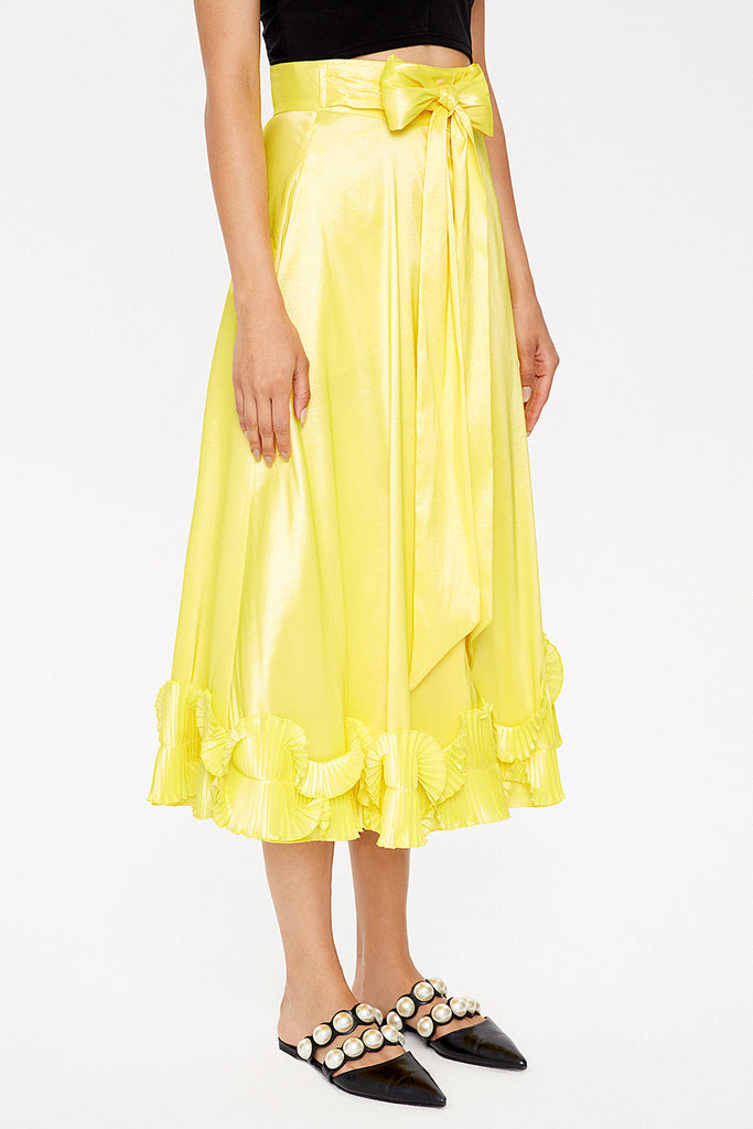 Yellow Pleated skirt 81082