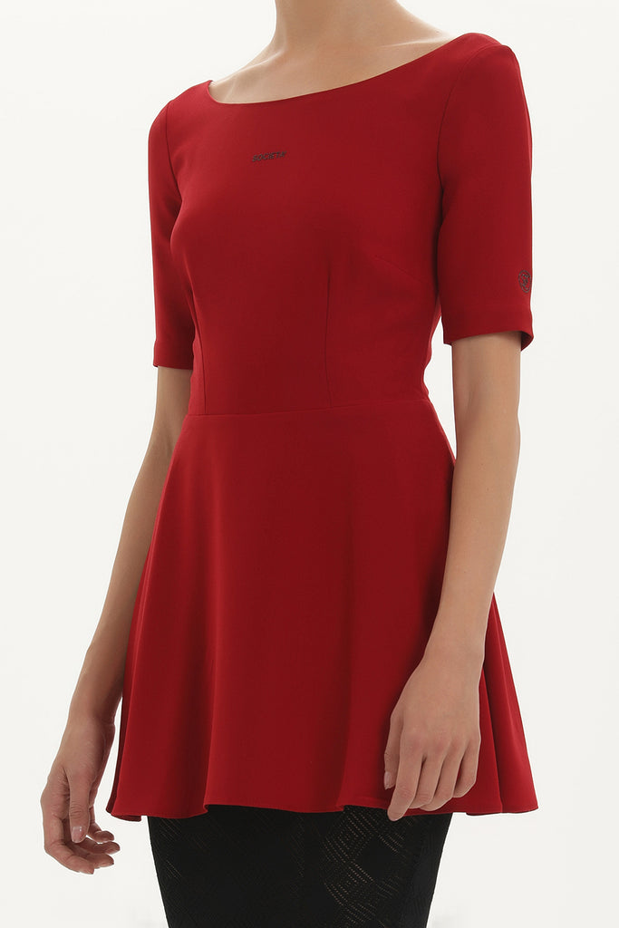 Red Laced midi dress 90762