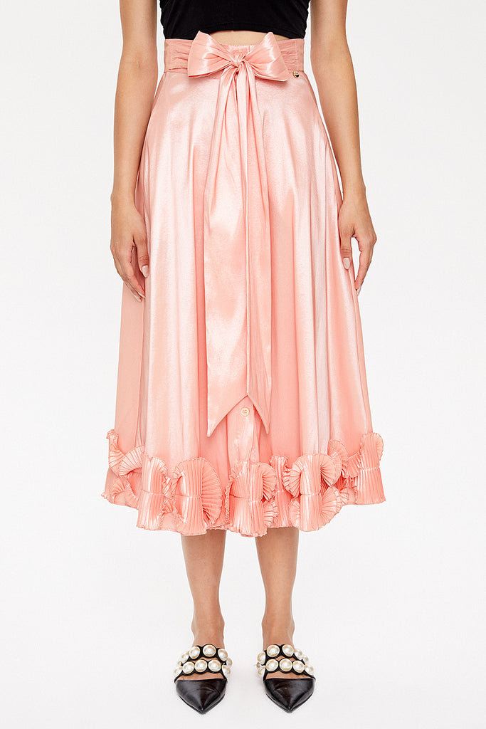 Salmon Pleated skirt 81082