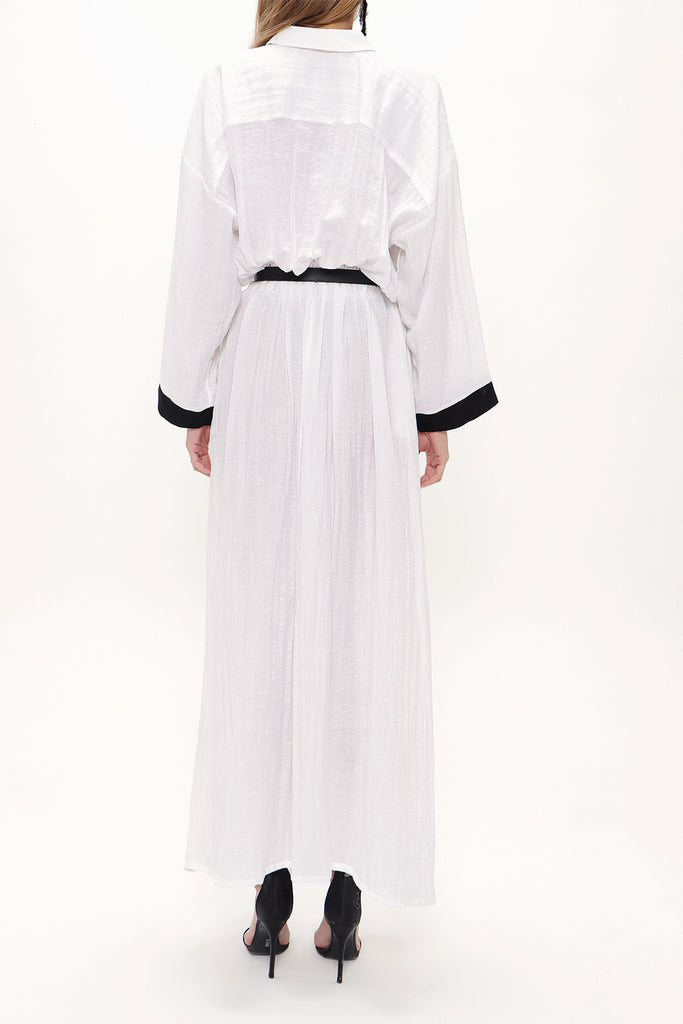 White Belted maxi dress 92433