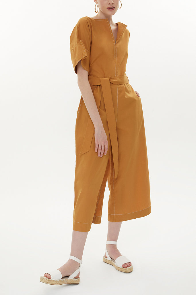 Cinnamon Wide cut poplin jumpsuit 10106