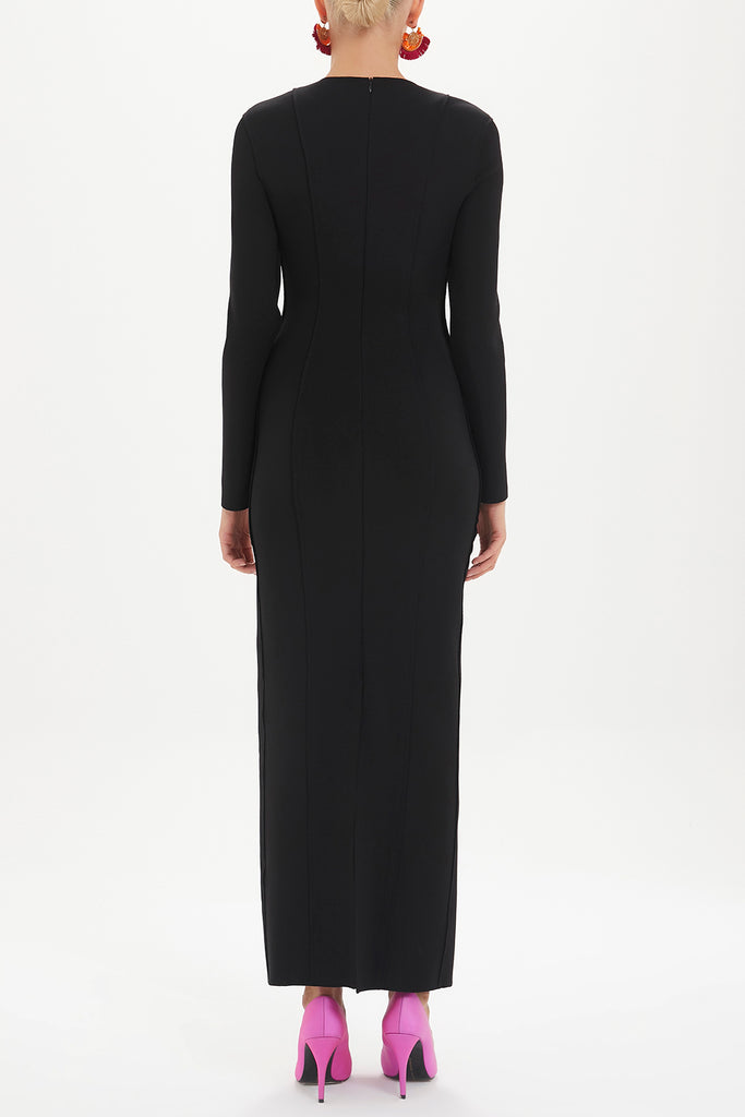 Black Slim fit maxi  dress 92463