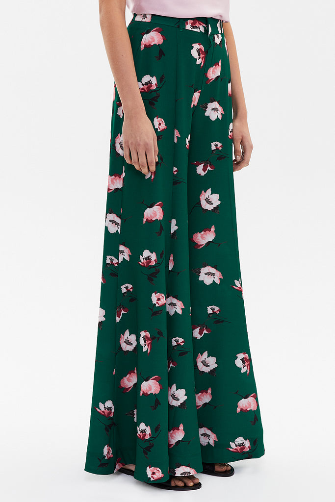 Green High waist wide cut Pants 41327